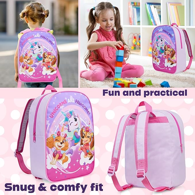 Get Trend Paw Patrol Mini Backpack Kids Toddlers 12x9” Rucksack Kindergarten Bag Preschool Sports Travel Backpacks 3+ Gifts for Kids (Purple Paw Patrol)