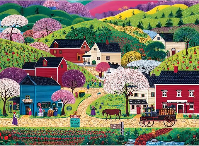 500 Piece Puzzle for Adults, Countryside Scenery Jigsaw Puzzle, Mountain Village Jigsaw Puzzles 500 Pieces, Challenging Activity Great Gift Idea for Family Friends Difficult Puzzles Size 20.5 x 15 in