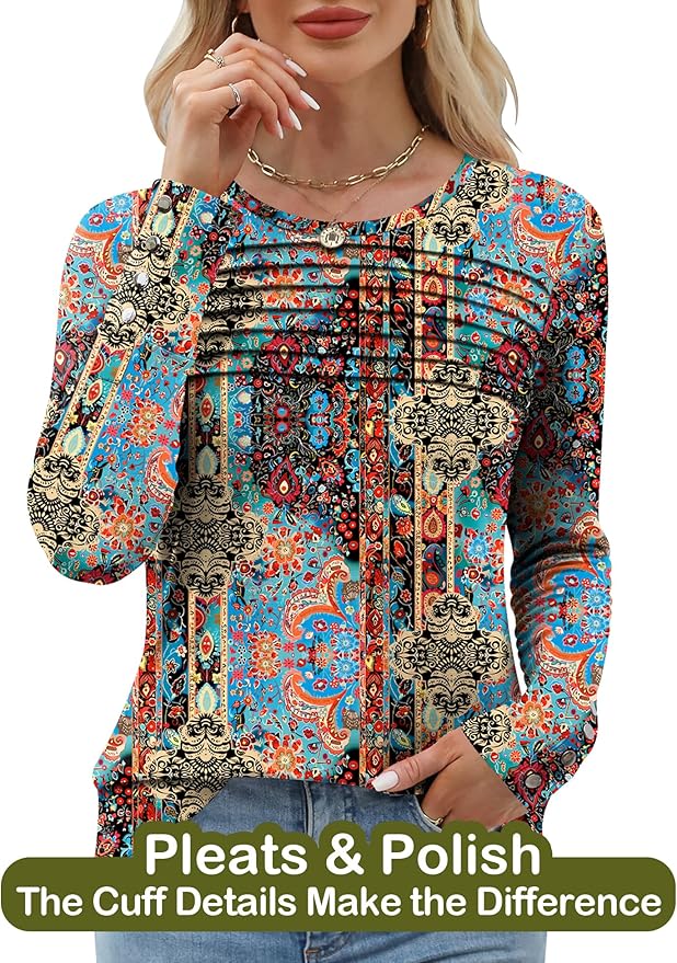 Blouses for Women Dressy Casual Long Sleeve Fall Fashion Tops Trendy Outfits for Work Office Shirts Thicker Clothes