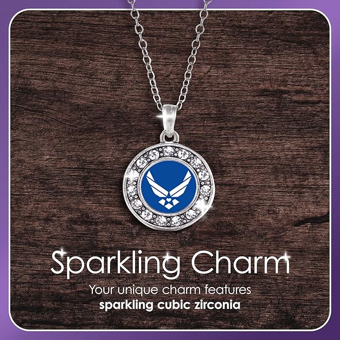 Inspired Silver - Gold Pave Heart Charm 18 Inch Necklace with Cubic Zirconia Jewelry