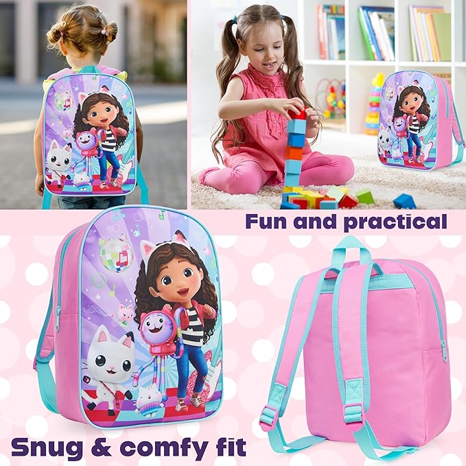 Get Trend Gabby's Dollhouse Mini Backpack Kids Toddlers 12x9” Rucksack Kindergarten Bag Preschool Sports Travel Backpacks 3+ Gifts for Kids (Multi Gabby's Dollhouse)