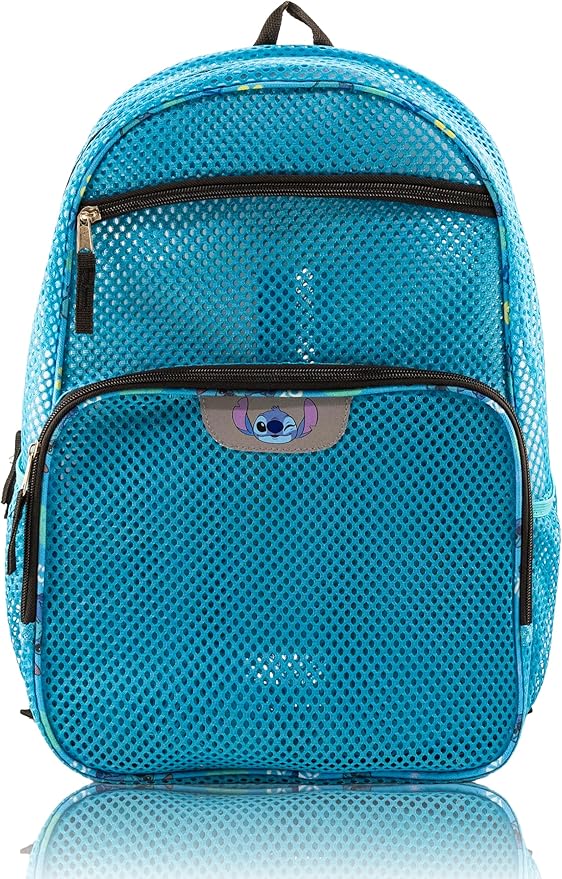 Disney Stitch Backpack for Kids | Stitch Bookbag for Girls, Boys, Unisex | Toddler Travel Bag, Mesh Cordura Lightweight Pool Backpack | Ages 3+