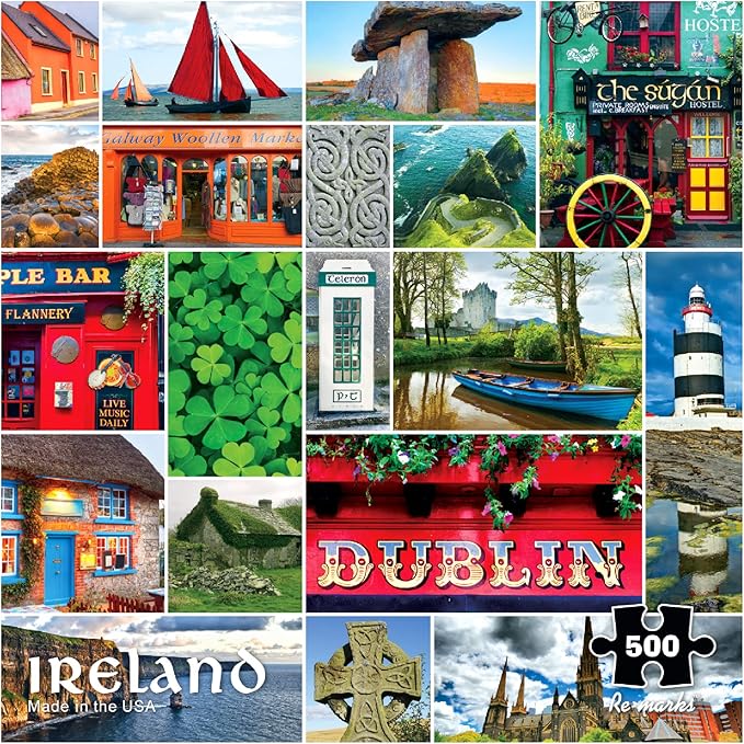 Re-marks Ireland, Country Puzzle, 500-Piece Jigsaw Puzzle for All Ages
