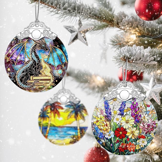 Christmas Ornaments – Dragon Ornaments for Christmas Tree, Xmas Decorations, Holiday Decor, Ideal Gifts for Dragon Lover, Holiday Present & Xmas Gift, Festive Gifts for Neighbor, Friends and Family