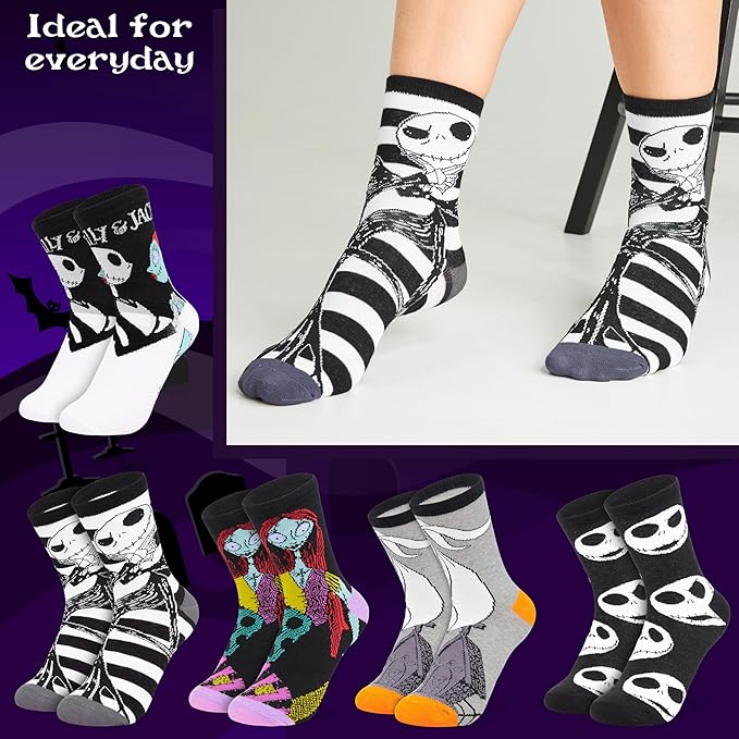 Disney Socks for Women and Teens, Pack of 5 or 6, US Size 4‑9, Soft and Breathable Novelty Socks Cozy Gifts for Women
