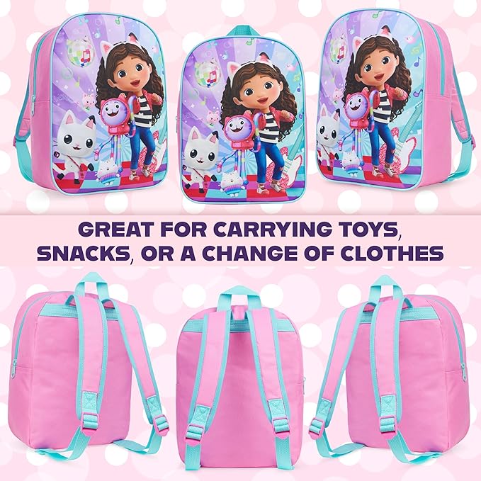 Get Trend Gabby's Dollhouse Mini Backpack Kids Toddlers 12x9” Rucksack Kindergarten Bag Preschool Sports Travel Backpacks 3+ Gifts for Kids (Multi Gabby's Dollhouse)