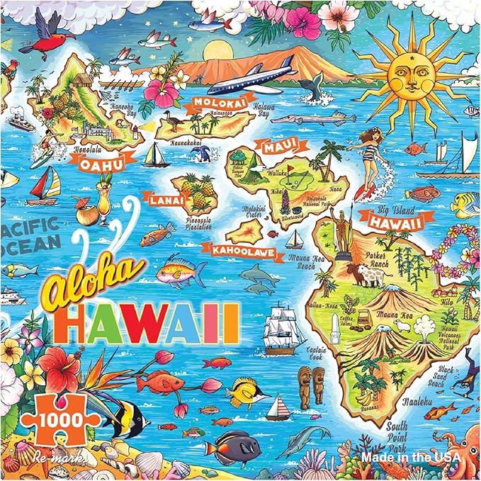 Re-marks Aloha Hawaii 1,000-Piece Jigsaw Puzzle for All Ages
