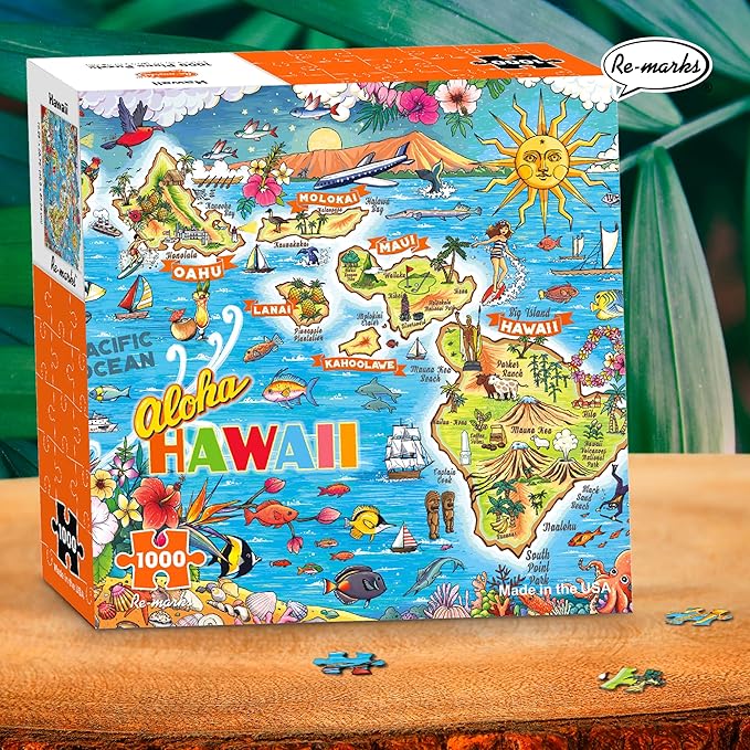 Re-marks Aloha Hawaii 1,000-Piece Jigsaw Puzzle for All Ages