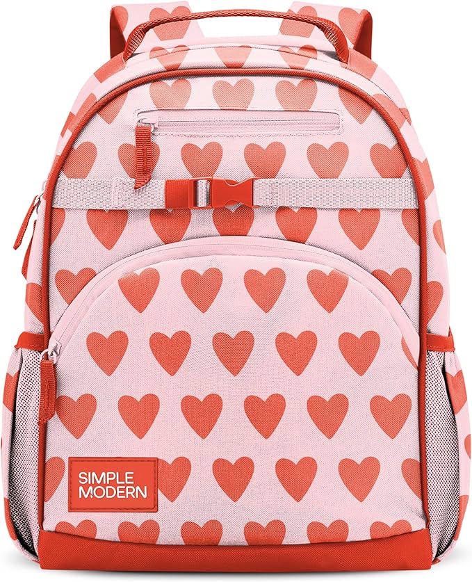 Simple Modern Medium Toddler Backpack for School Girls and Boys | Kindergarten Elementary Kids Backpack | Fletcher Collection | Kids - 15" tall | Sweetheart