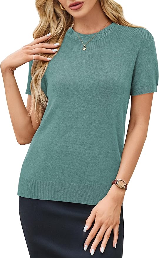 Arach&Cloz Women's Wool Blend Business Casual Essential Fall Layering Pullover Sweaters