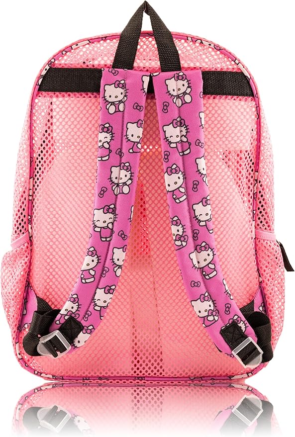 Sanrio Hello Kitty Backpack for Kids | Hello Kitty Bookbag for Girls, Boys, Unisex | Toddler Travel Bag, Mesh Cordura Lightweight Backpack | Ages 3+