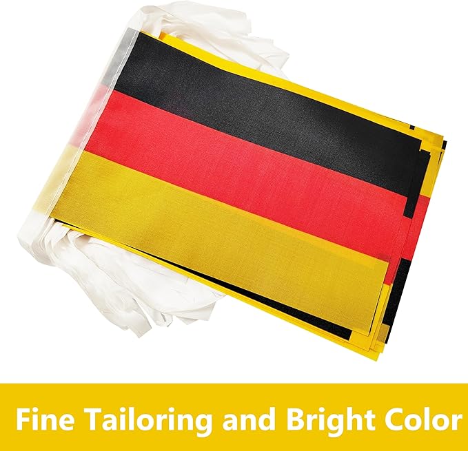 Yamiuo 100 Feet Germany String Flag, 76 Pcs German Banner Flag, Small Mini World Banner Flags for Sports Events, Bars Decorations, School Festivals, Party Decorations, Celebrations (Germany)