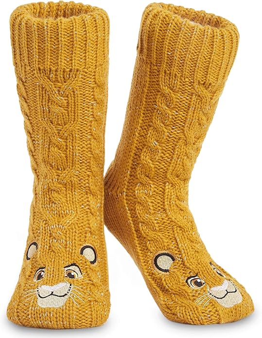 Disney Fluffy Socks for Women and Teenagers Soft Warm Slipper Socks Non Slip One Size Lounge Wear Gifts for Women