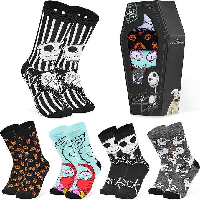 Disney Socks for Women and Teens, Pack of 5 or 6, US Size 4‑9, Soft and Breathable Novelty Socks Cozy Gifts for Women