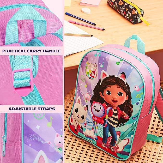 Get Trend Gabby's Dollhouse Mini Backpack Kids Toddlers 12x9” Rucksack Kindergarten Bag Preschool Sports Travel Backpacks 3+ Gifts for Kids (Multi Gabby's Dollhouse)