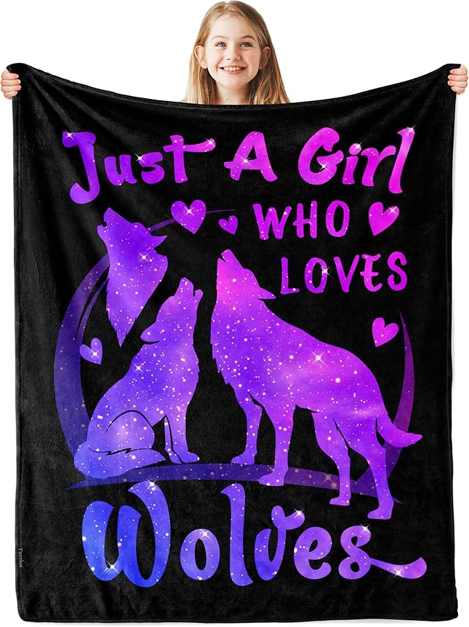 Turelos Wolf Gifts Blanket for Girls, Wolves Gift for Women, Wolf Themed Gifts/Stuff for Wolf Lover Blanket 50x40in