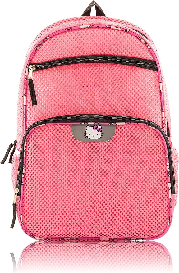Sanrio Hello Kitty Backpack for Kids | Hello Kitty Bookbag for Girls, Boys, Unisex | Toddler Travel Bag, Mesh Cordura Lightweight Backpack | Ages 3+