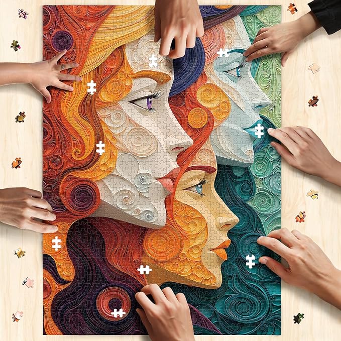 Naturelish Vibrant Female Portrait Jigsaw Puzzles for Adults 1000 Pieces, Difficult Puzzles Perfect for Game Night, Great Gift Idea, Size 26.65 x 19.25 in