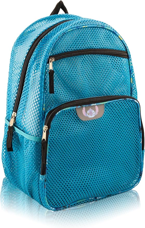 Disney Stitch Backpack for Kids | Stitch Bookbag for Girls, Boys, Unisex | Toddler Travel Bag, Mesh Cordura Lightweight Pool Backpack | Ages 3+
