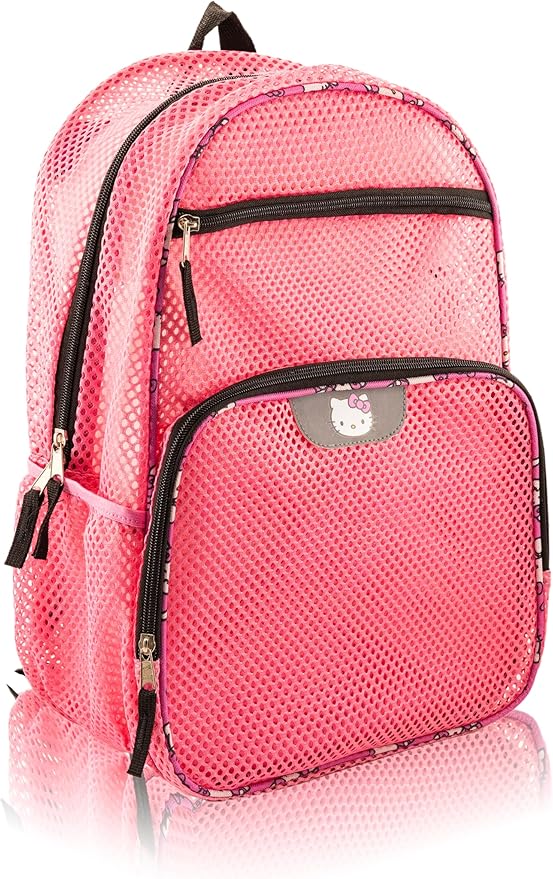 Sanrio Hello Kitty Backpack for Kids | Hello Kitty Bookbag for Girls, Boys, Unisex | Toddler Travel Bag, Mesh Cordura Lightweight Backpack | Ages 3+