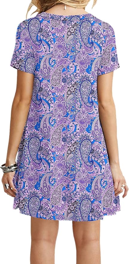 MOLERANI Women's Casual Plain Simple T-Shirt Loose Dress