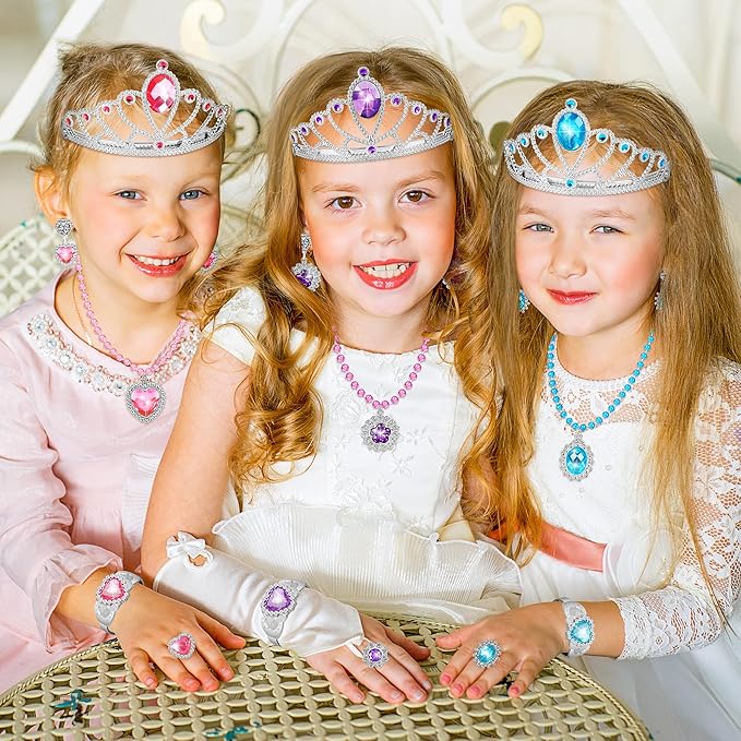 LJZJ Princess Dress Up Toys & JPrincess Dress Up Toys & Jewelry Boutique, Girls Role Play Gift for 3 4 5 6 Year Old Girl Toddler B-Day Party Favors