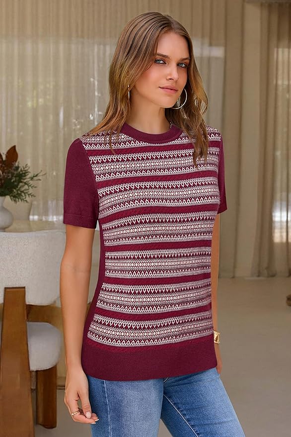 Arach&Cloz Women's Wool Blend Business Casual Essential Fall Layering Pullover Sweaters