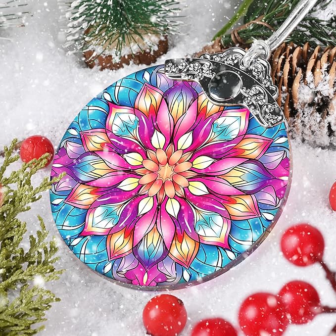 Jocidea Lotus Flower Christmas Ornament - Hanging Decor & Suncatcher - Gifts for Lotus Lovers
