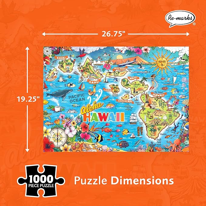 Re-marks Aloha Hawaii 1,000-Piece Jigsaw Puzzle for All Ages
