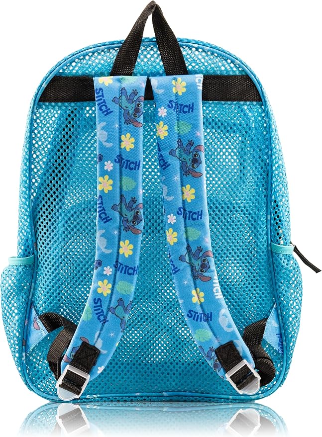 Disney Stitch Backpack for Kids | Stitch Bookbag for Girls, Boys, Unisex | Toddler Travel Bag, Mesh Cordura Lightweight Pool Backpack | Ages 3+