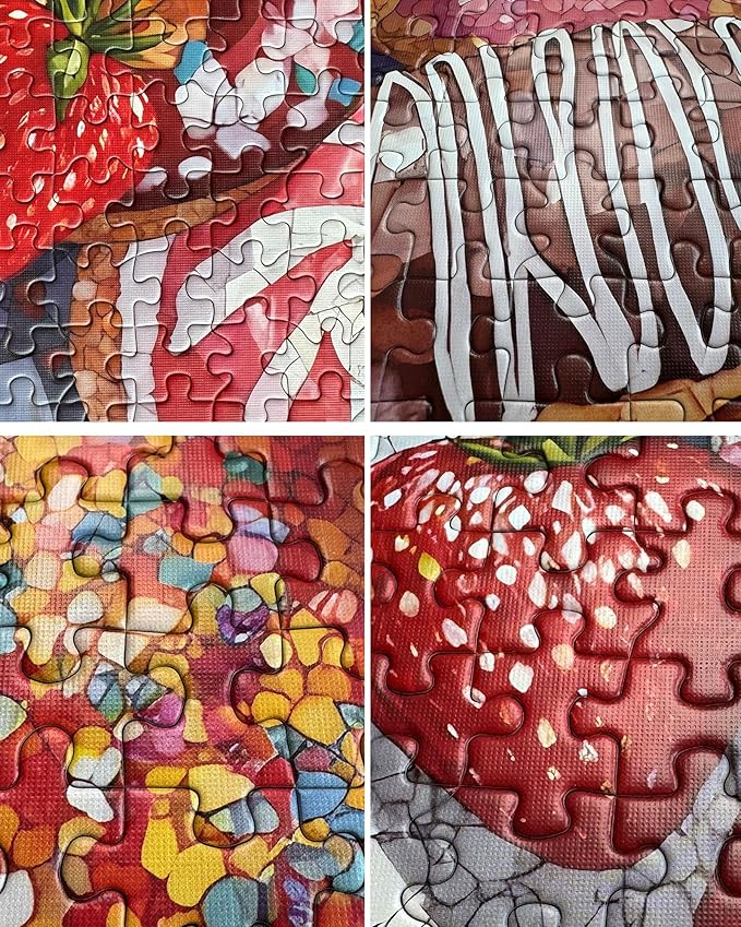 Naturelish Donut Puzzles for Adults 1000 Pieces, 6 Colors on Back Jigsaw Puzzles, Pieces Fit Together Perfectly, Puzzle Size 26.6x19.2 in