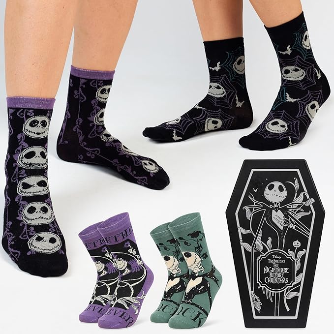 Disney Socks for Women, Teens, 5 Pack Soft Breathable Crew Character Socks for Lounging, Daily Wear, Funny Gifts for Women