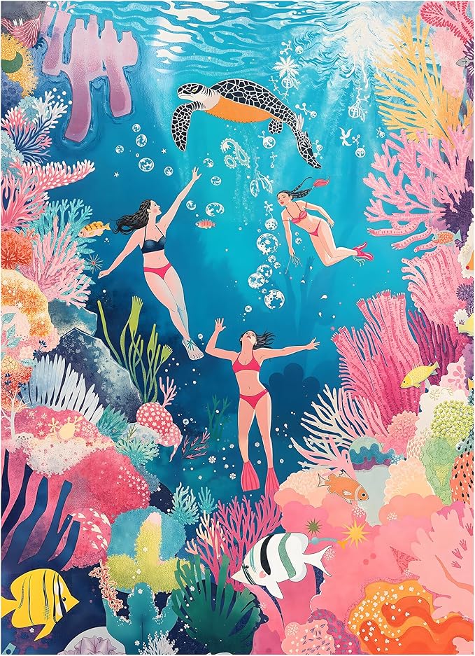 Graphinee Jigsaw Puzzles for Adults 1000 Pieces, Undersea World Puzzle, Colorful as Home Wall Decor for Family Challenging Games