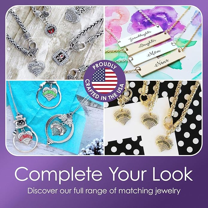 Inspired Silver - Silver Square Charm Toggle Bracelet with Cubic Zirconia Jewelry