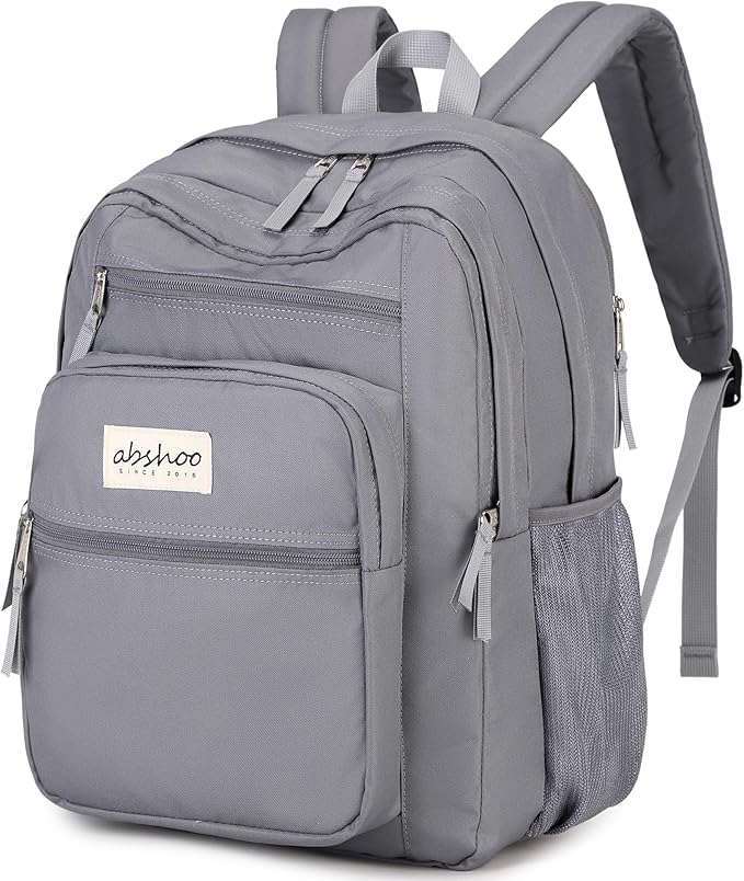 abshoo 32L Big Student Laptop Backpack For College Men Women Middle High School Teen Bookbag Travel Backpack Daypack (Grey)