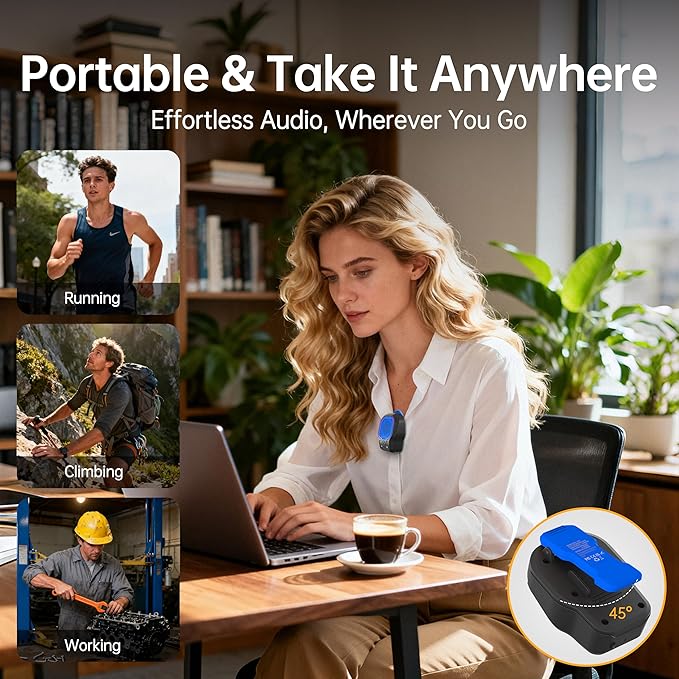 Wearable Bluetooth Speaker, Magnetic Clip-on Wireless Portable Speaker, Mini Loud speaker with 3 Light Modes, 10H Battery, Lightweight, Built-in Mic for Hands-Free Music Calls Outdoor Work, Ideal Gift