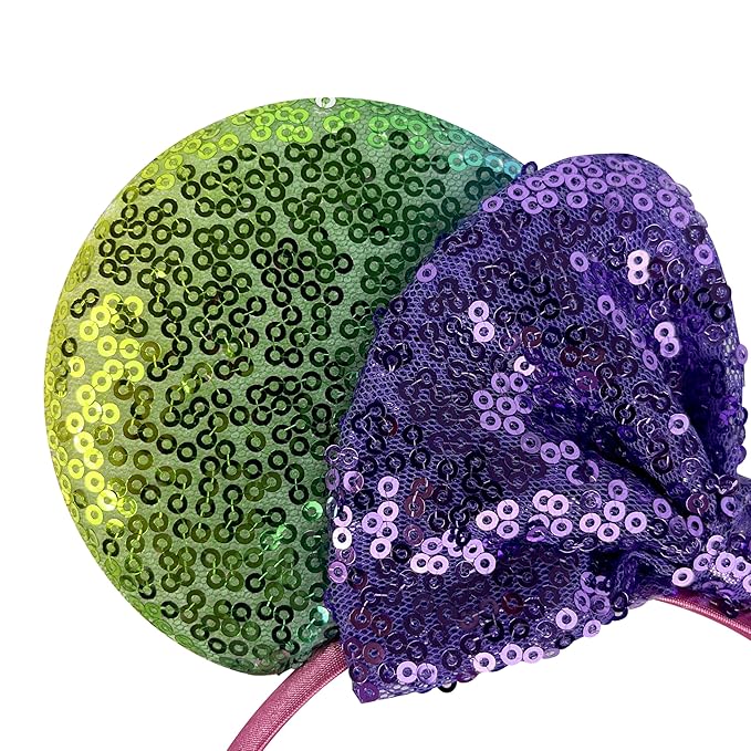 Foeran Mouse Ears Headbands Gradient color bow Mouse Ears Glitter Party Princess Decoration Cosplay Costume for Girls Women(Colorful 3)