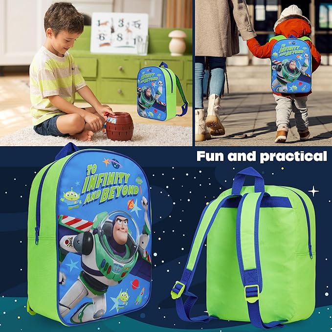 Get Trend Toy Story Mini Backpack Kids Toddlers 13x9” Rucksack Kindergarten Bag Preschool Sports Travel Backpacks 3+ Gifts for Kids (Blue Buzz)