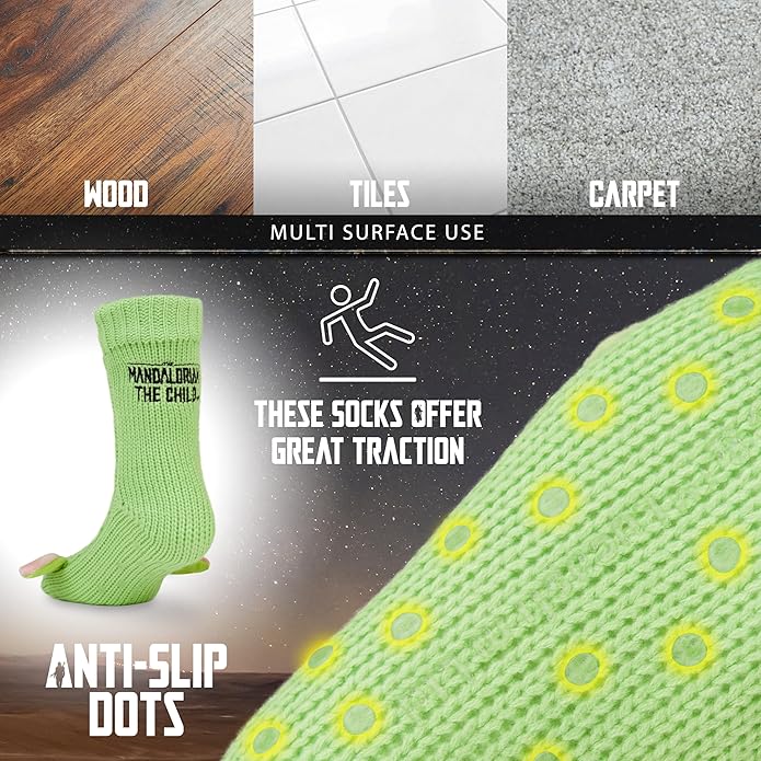 Disney Socks for Women Teens, US Size 4-9, Non Slip & Fluffy Fleece Slipper Socks, Soft, Warm, Breathable, Gifts for Her