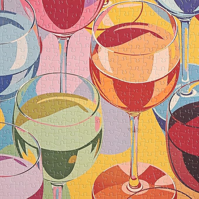 Graphinee Jigsaw Puzzles for Adults 1000 Pieces, Wine Glass Puzzle, Colorful as Home Wall Decor for Family Challenging Games