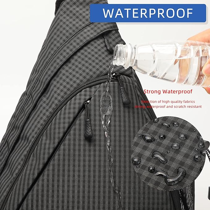 TurnWay Water-Proof Sling bag/Crossbody Backpack/Shoulder Bag with USB Charging Port for Travel, Hiking, Cycling, Camping