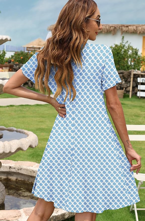 MOLERANI Women's Casual Plain Simple T-Shirt Loose Dress