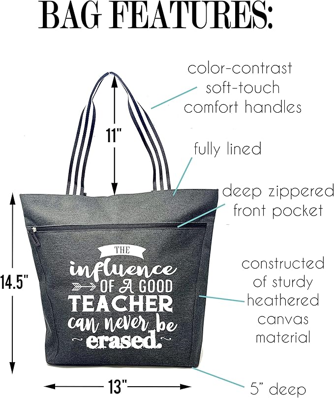 Brooke & Jess Designs Teacher Tote Bag for Work - Teacher Handbag Gifts for Women, Teacher Bag Best Teacher Appreciation Gift