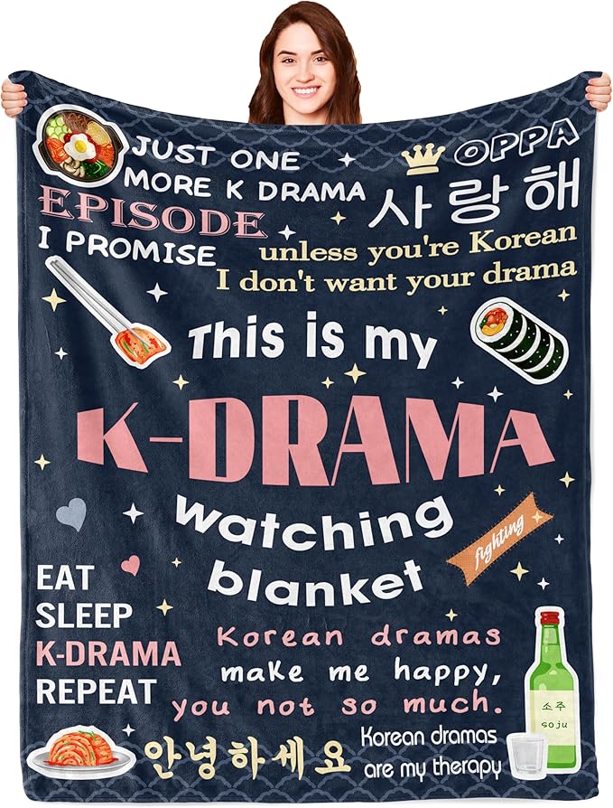 Turelos Korean Drama Gifts, Korean Gifts for Women, K Drama Blanket, K Drama Merch, Korean Drama Blanket, K Pop Gifts Teen Girl, K Pop Gifts for Women Throw Blanket 80x60in