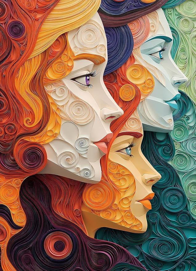 Naturelish Vibrant Female Portrait Jigsaw Puzzles for Adults 1000 Pieces, Difficult Puzzles Perfect for Game Night, Great Gift Idea, Size 26.65 x 19.25 in