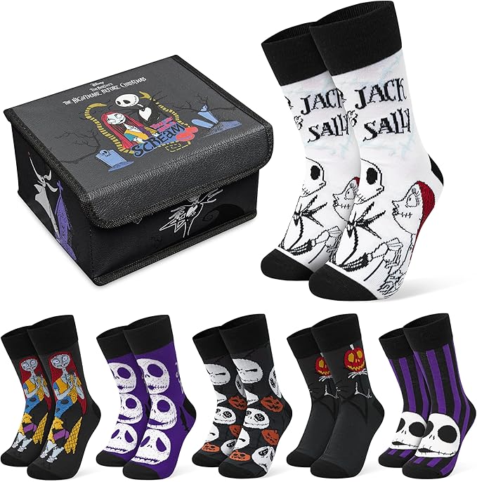 Disney Socks for Women and Teens, Pack of 5 or 6, US Size 4‑9, Soft and Breathable Novelty Socks Cozy Gifts for Women
