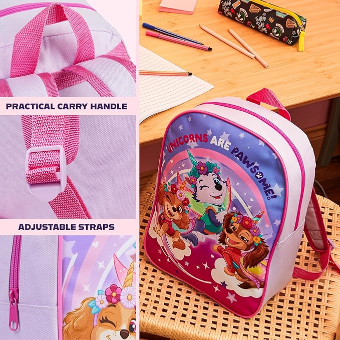 Get Trend Paw Patrol Mini Backpack Kids Toddlers 12x9” Rucksack Kindergarten Bag Preschool Sports Travel Backpacks 3+ Gifts for Kids (Purple Paw Patrol)