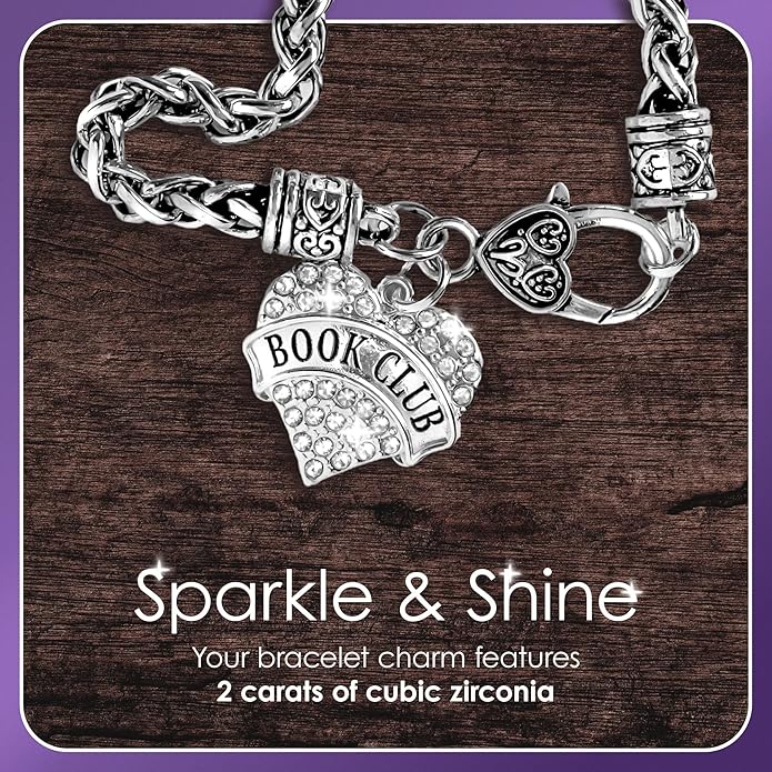 Inspired Silver - Silver Pave Heart Charm Bracelet with Cubic Zirconia Jewelry