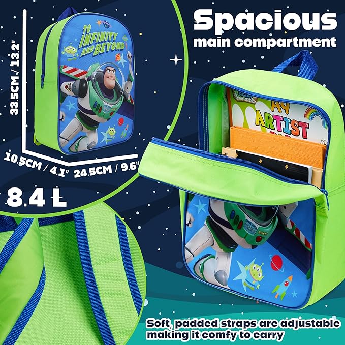 Get Trend Toy Story Mini Backpack Kids Toddlers 13x9” Rucksack Kindergarten Bag Preschool Sports Travel Backpacks 3+ Gifts for Kids (Blue Buzz)