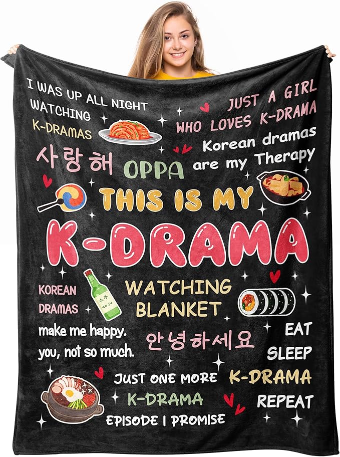 Loxezom Korean Drama Gifts, Kpop/Kdrama Merch, K Drama/K Pop Gifts for Women Teen Girl, Korean Kdrama Gift Blanket 50"X60"